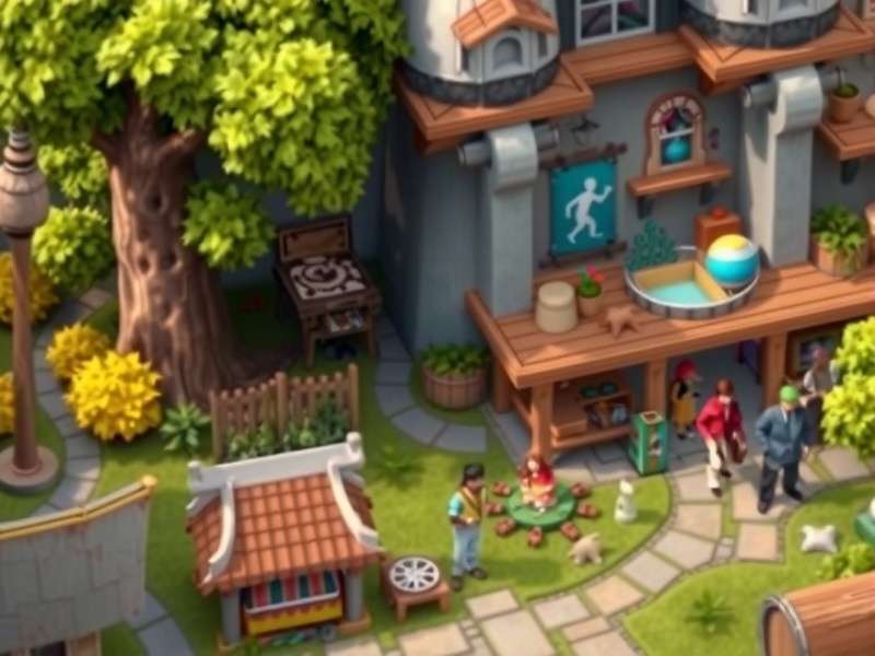 Township Game PC Interface showing city building and farming