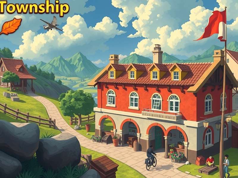 Township गेम का स्क्रीनशॉट - हरा-भरा शहर और फार्म