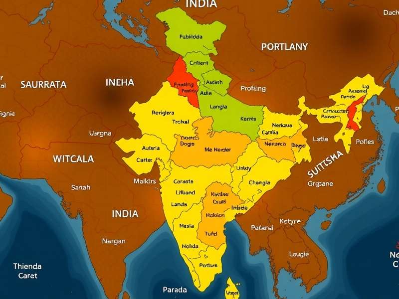 एक विशिष्ट ग्रामीण Township का दृश्य, हरे-भरे खेत और सड़कें दिखाई दे रही हैं