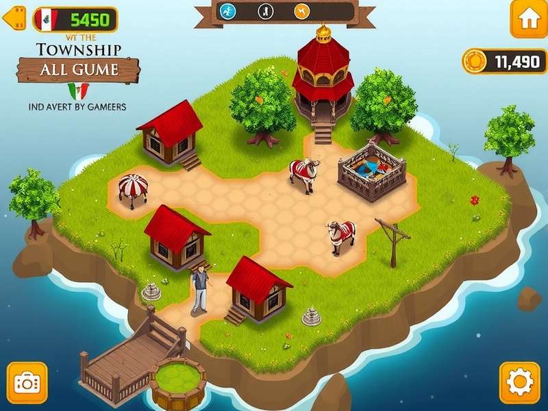 Township Game on PC Screen