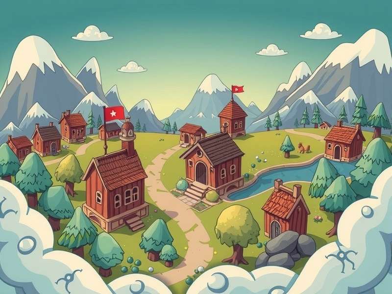 Screenshot of Tiny Township gameplay showing a bustling city and farmland