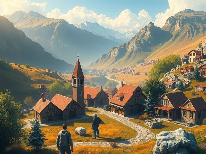 Essa Township game screenshot showing vibrant city layout