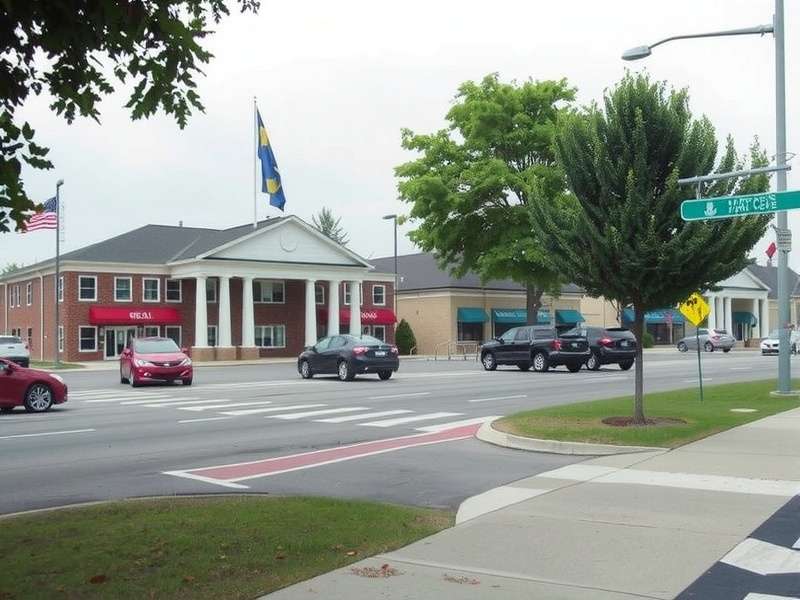 A vibrant overview of a Township city layout with buildings, farms, and roads
