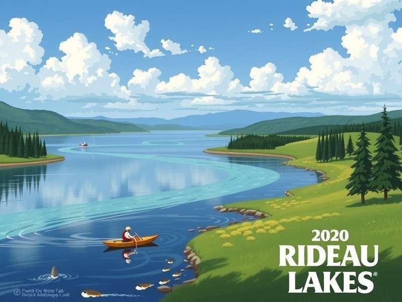 Serene view of Rideau Lakes with boats and cottages