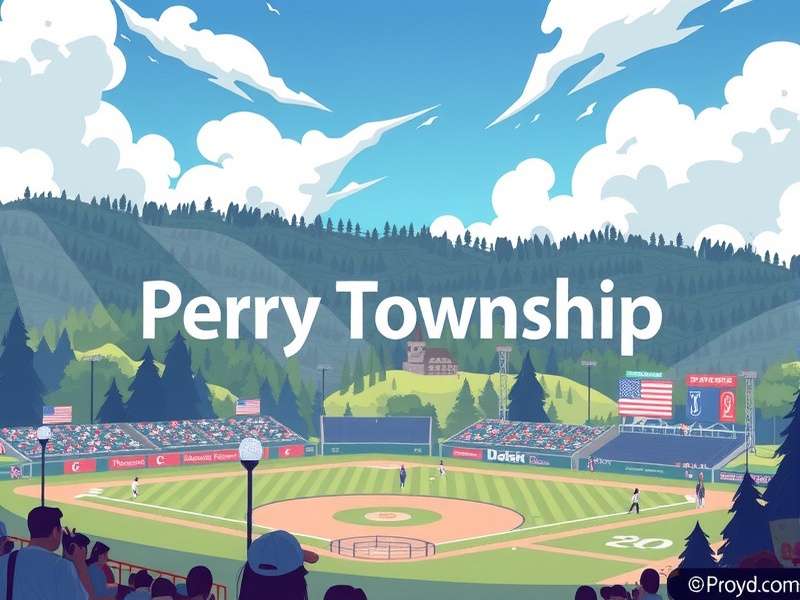 Vibrant digital cityscape resembling Perry Township with Indian architectural elements