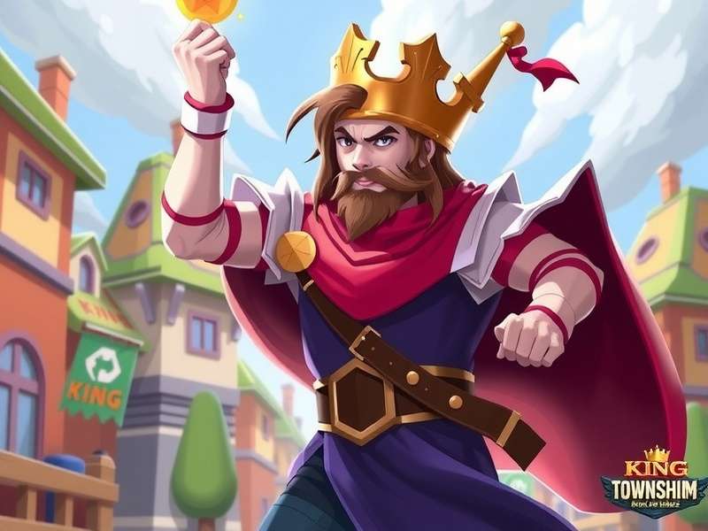 A vibrant and bustling digital township with crops, buildings, and a train