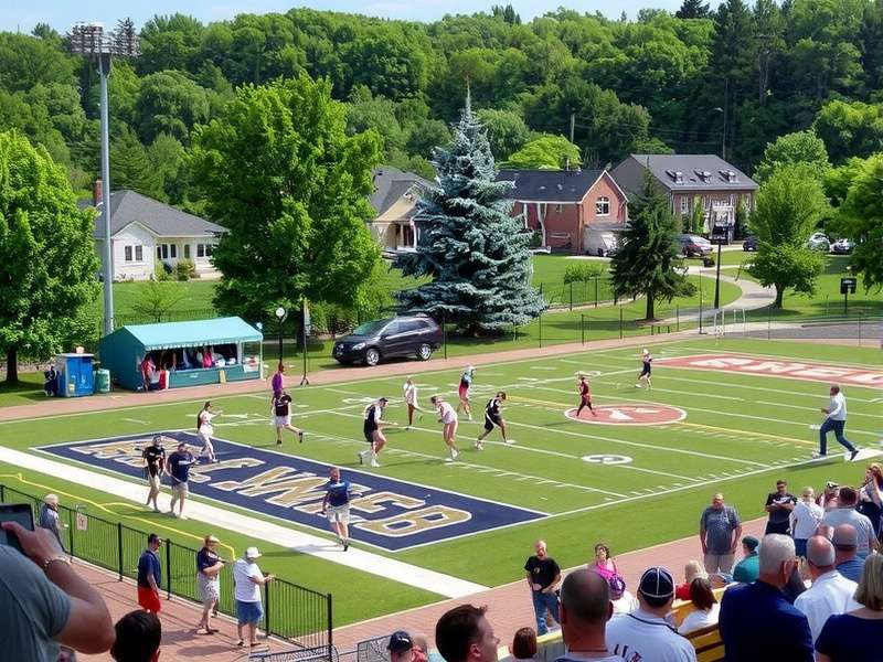 Aerial view of a beautifully planned Clearview Township showing residential, industrial, and decorative areas