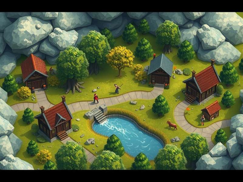 Township Of Springwater gameplay screenshot showing a vibrant town