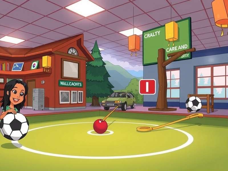 Vibrant community park in Langley Township with people enjoying recreational activities