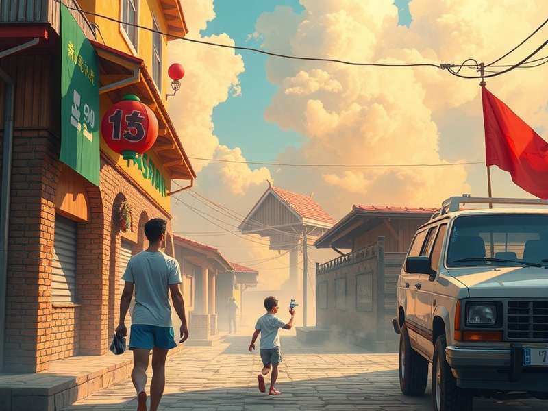 Tay Township vibrant cityscape showing detailed buildings, farms, and decorations