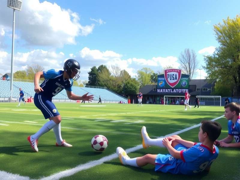 A scenic view of a digital township with farms, houses, and a river