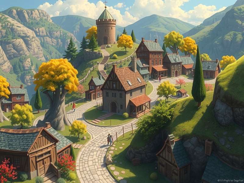 Comparative illustration of different types of townships worldwide — civil, survey, planned, and digital