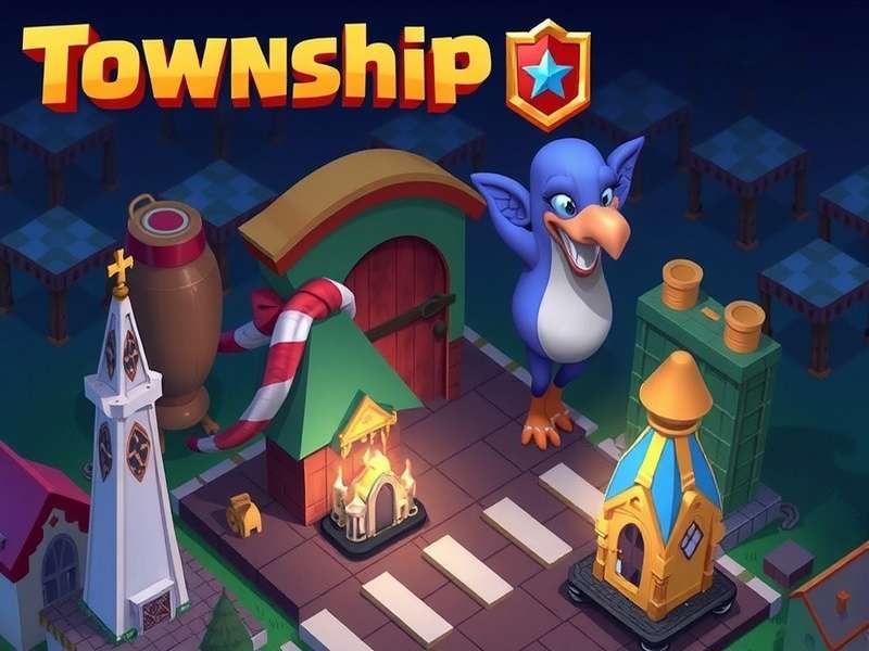 Township game farming and city-building screenshot showing vibrant Indian-inspired town