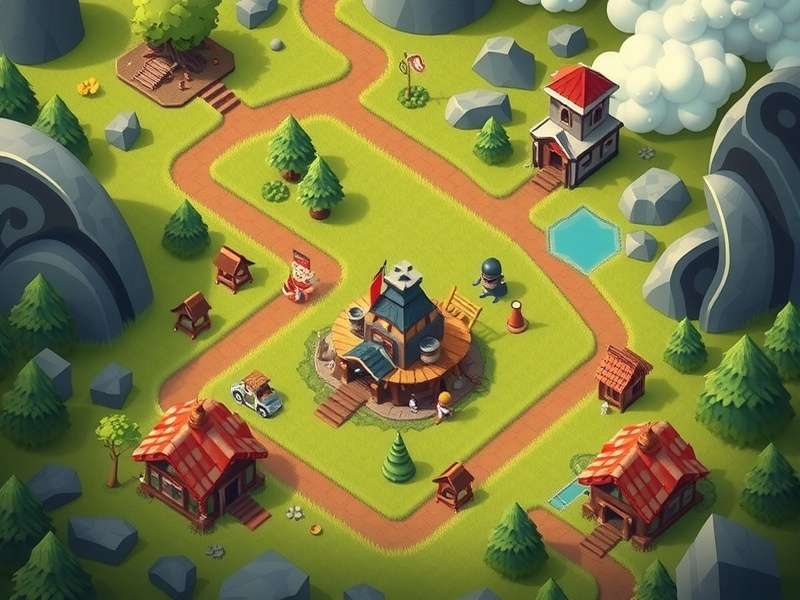 Township game farming and city-building overview with vibrant fields and urban skyline