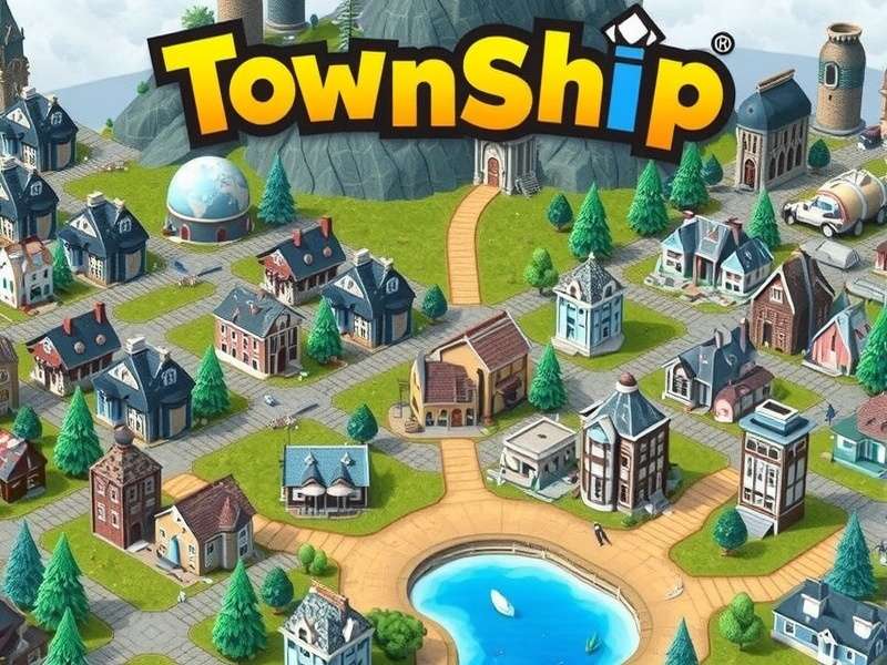 Township game download for PC – gameplay screenshot showing farm and city building